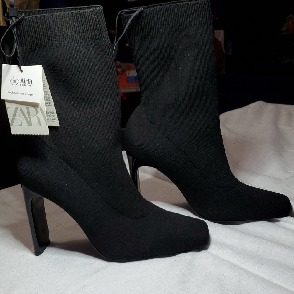 Zara Women's Fabric Heeled Ankle Boots